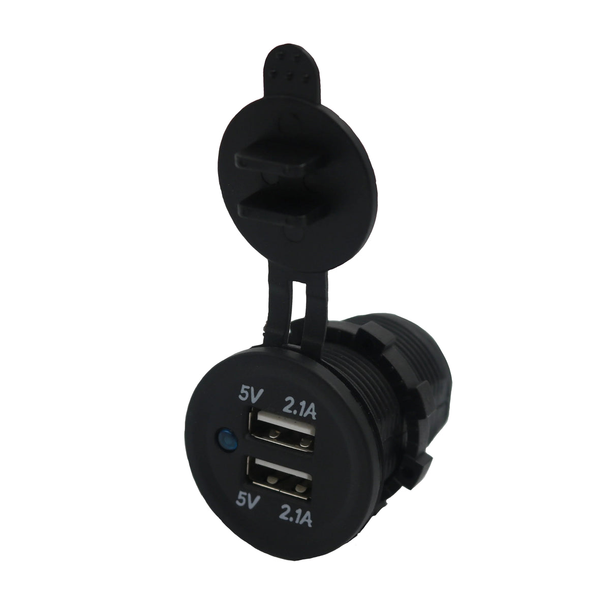 Dual 2.1A (4.2A) USB Socket Charger - Blue LED