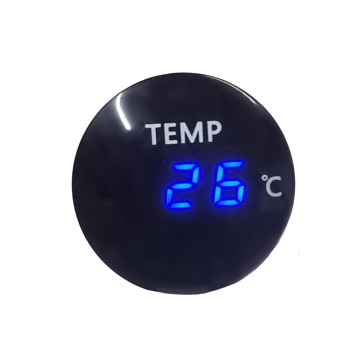 Waterproof Temp Meter Round - Blue LED