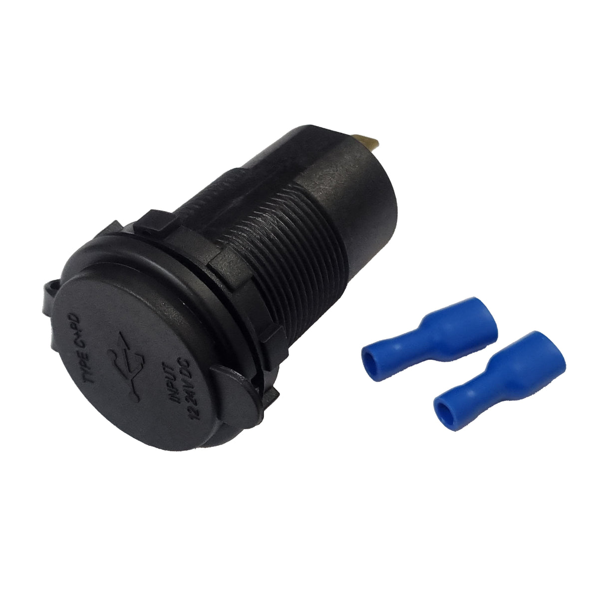 Dual QC5.0 Type-C USB Socket Charger - Blue LED