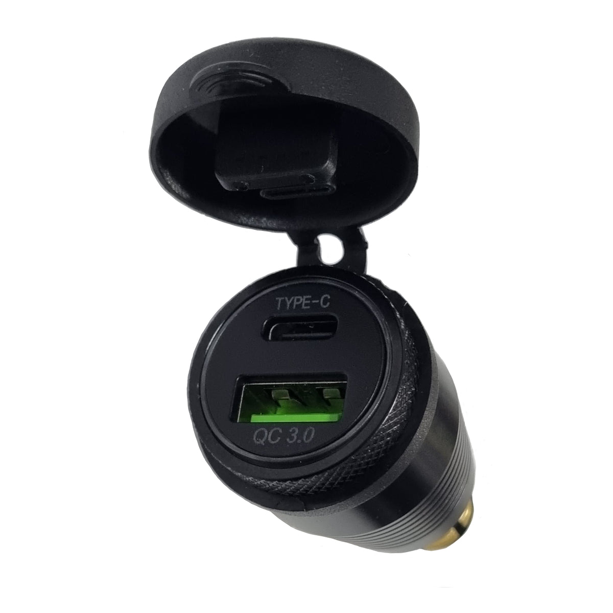 QC3 USB & Type-C Hella Socket Charger - Blue LED