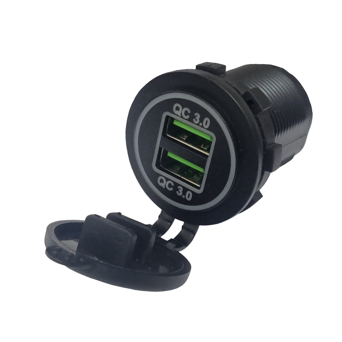 Dual QC3 USB Charger Socket - Blue LED