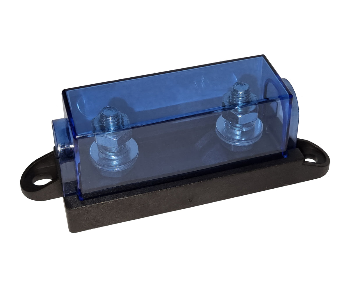 Mega Fuse Holder with Clear Blue Plastic Cover