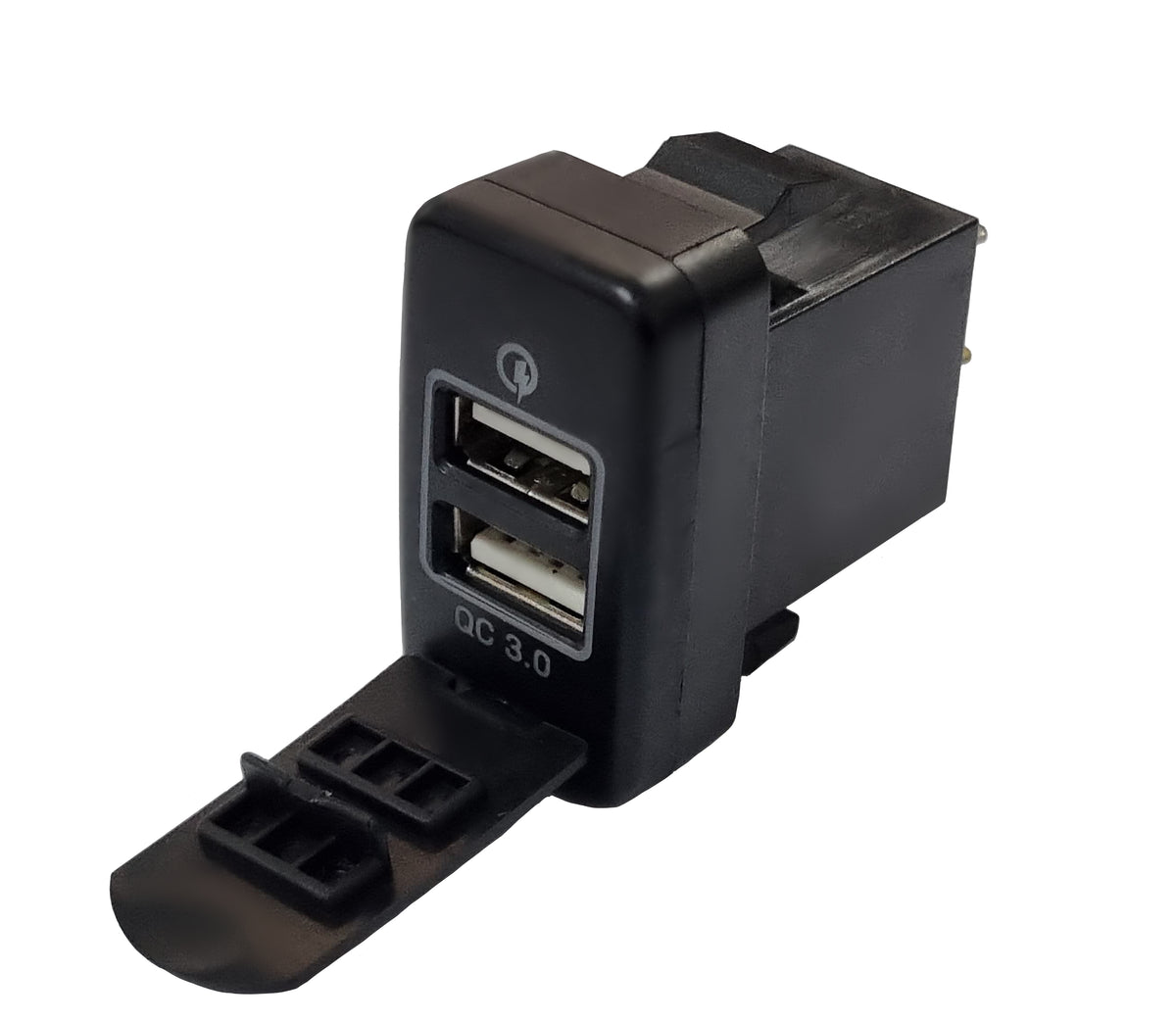 Dual QC3 USB Charger (40x20mm) Toyota Vigo - Blue LED