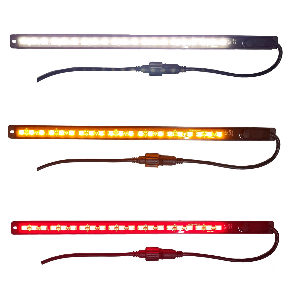 30cm Tri Colour LED Light - White/Amber/Red