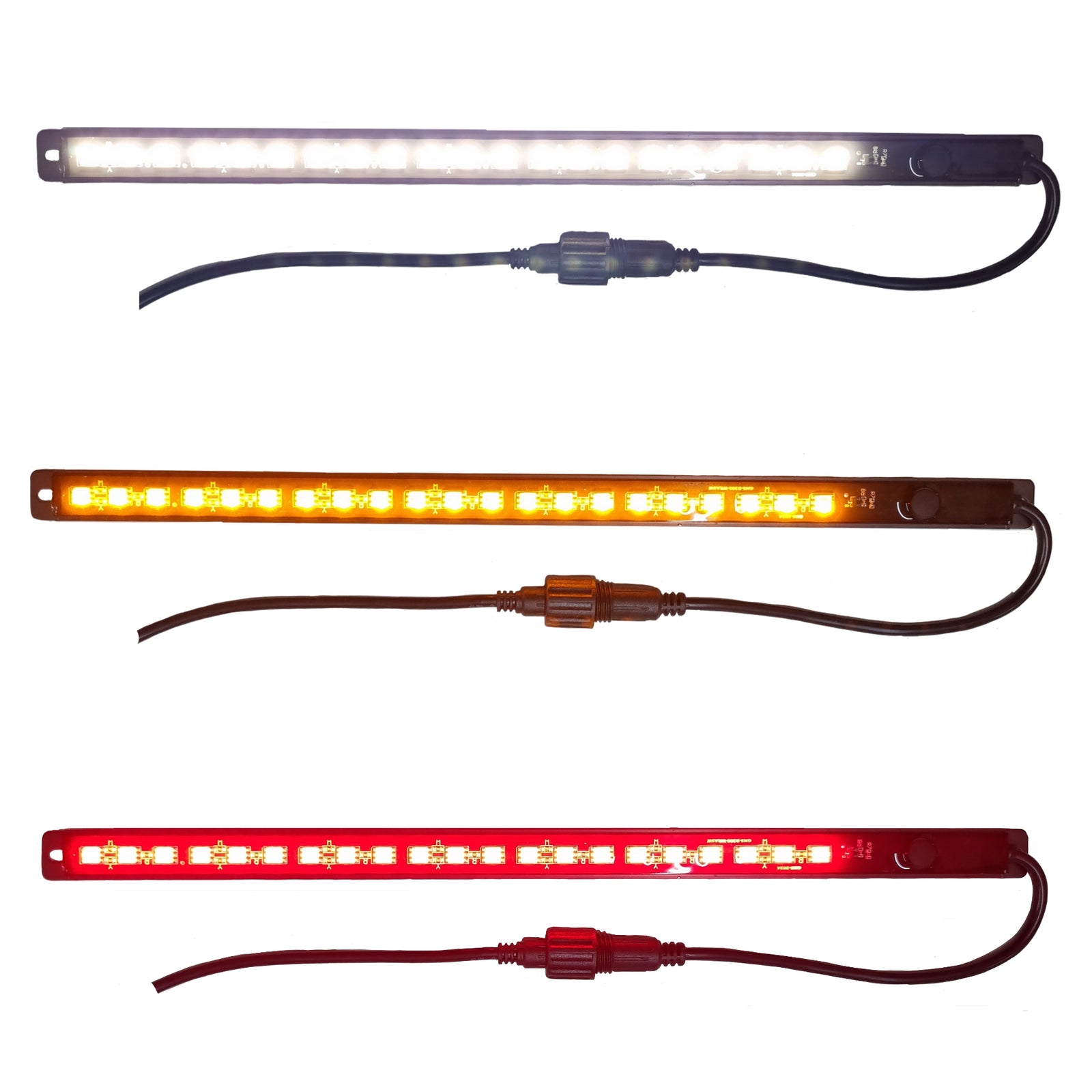 30cm Tri Colour LED Light - White/Amber/Red