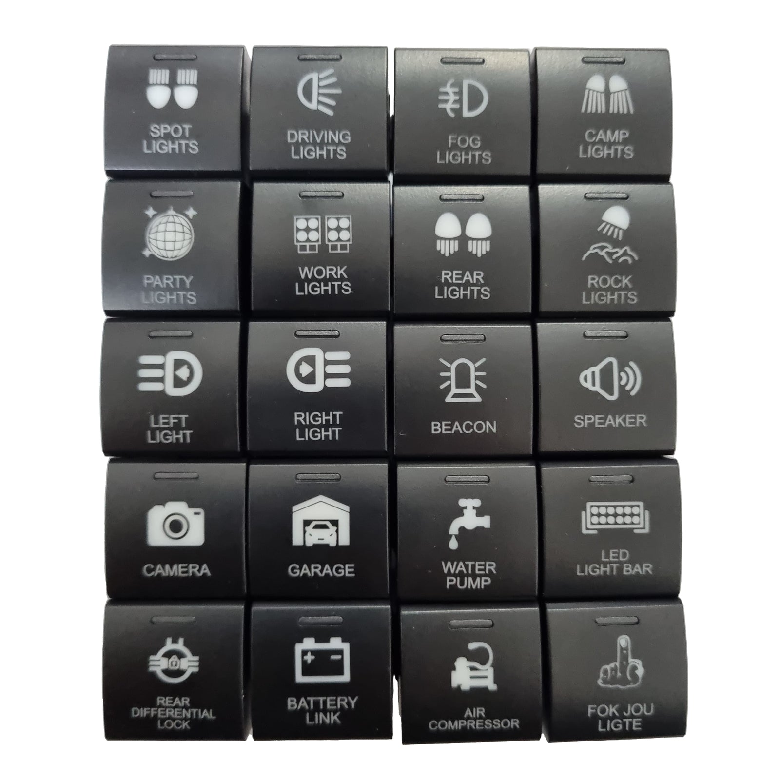 Toyota 22x22mm Push Switch Blank - Engraving Optional