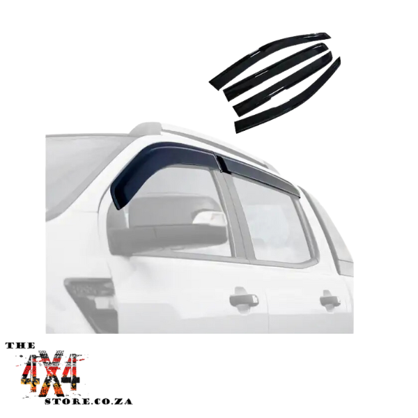 Ford Ranger 2012-2021 T6/T7/T8   Weather Guards Double Cab  (Gloss Black)