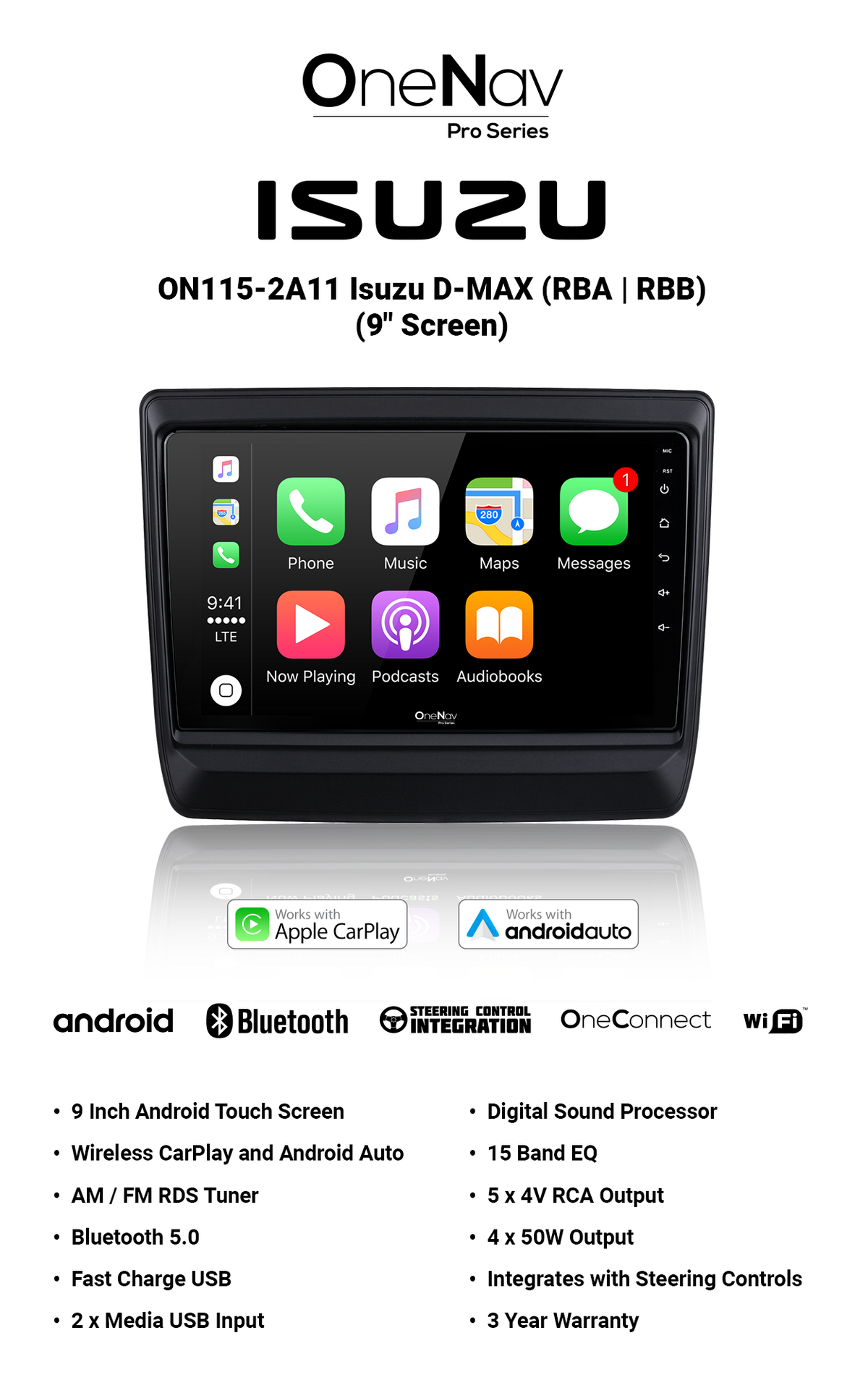 OneNav Isuzu D-Max Free reverse camera