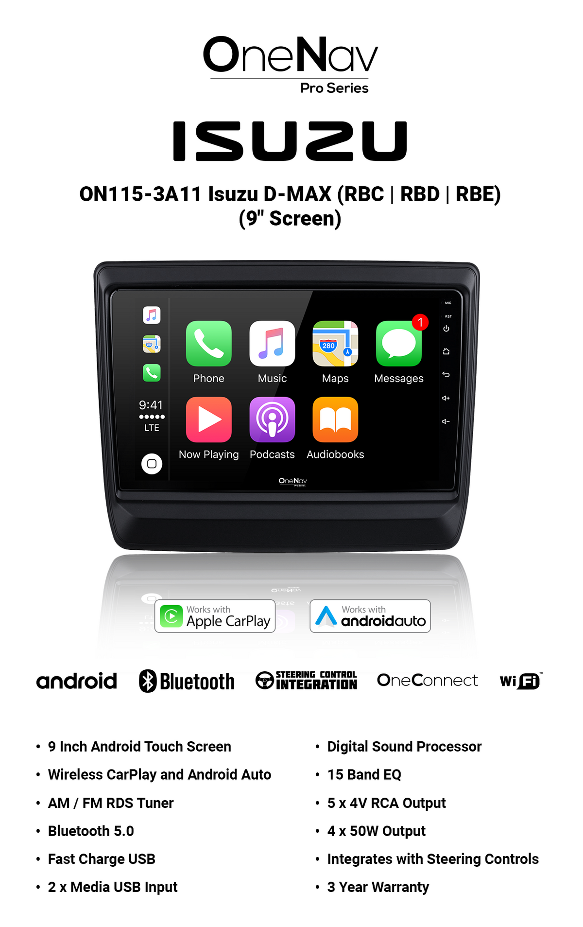 OneNav Isuzu D-Max Free reverse camera