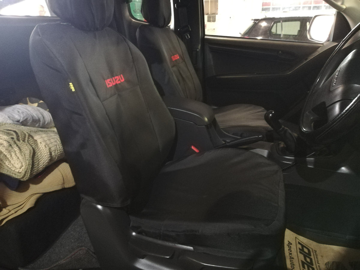 Kindo Seat Covers Isuzu G6 SC/EC Bucket LHR (2013-2021) - Black