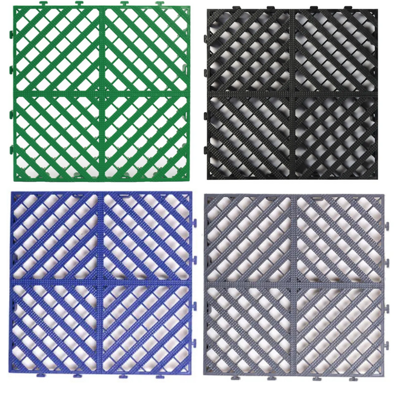 SET OF X4 - Showroom/Garage Interlocking Watershed tiles - 400mm x 400mm x 30mm