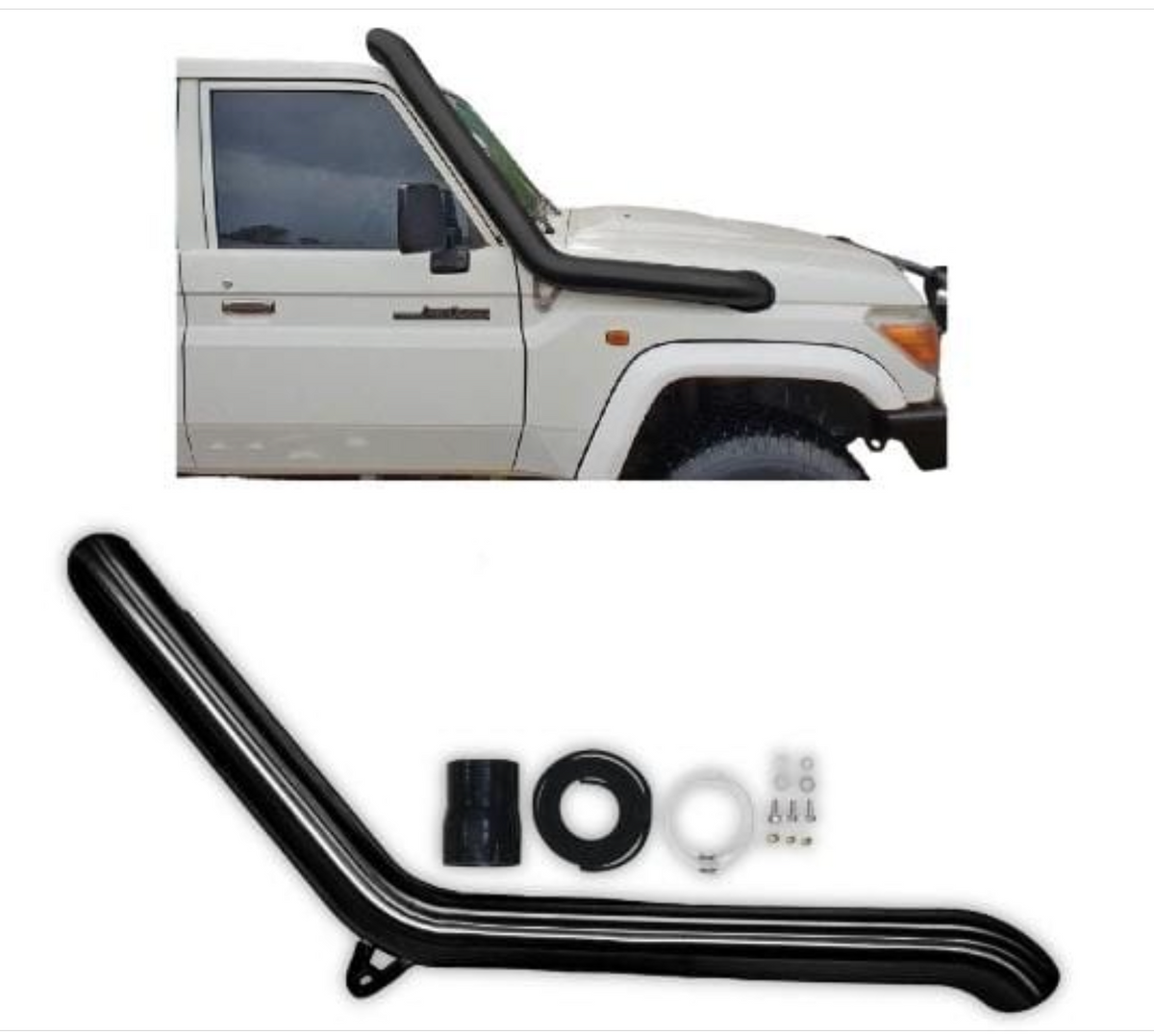 Toyota Land Cruiser 70 series 2007+ Stainless Steel Snorkel Black