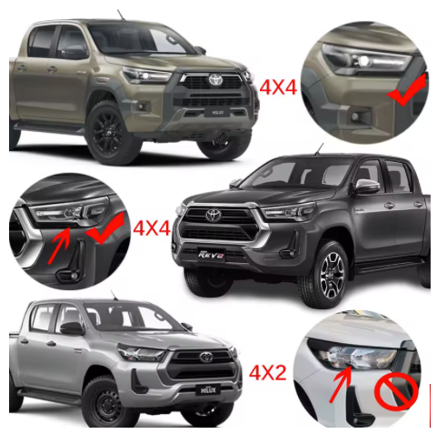 Toyota Hilux Rocco RS Spec Headlight Trims Gloss black