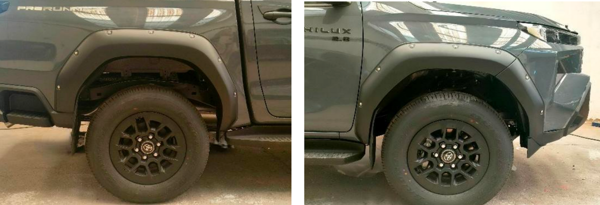 Toyota Travo 2026 Fender Flares V2 w/Nuts 6inch Matt Black