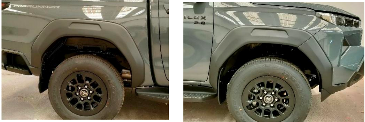 Toyota Travo 2026 Fender Flares V1 6inch Matt Black