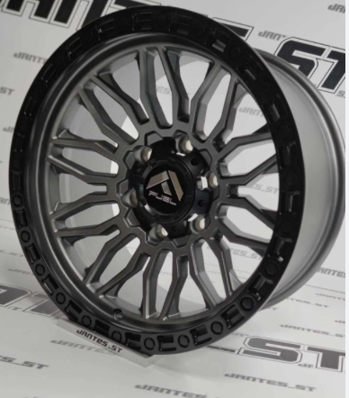 17 " Rim - 4 Set - Sandy Gunmetal + Matt Black Lip+ Matt Black Plastic Riverts