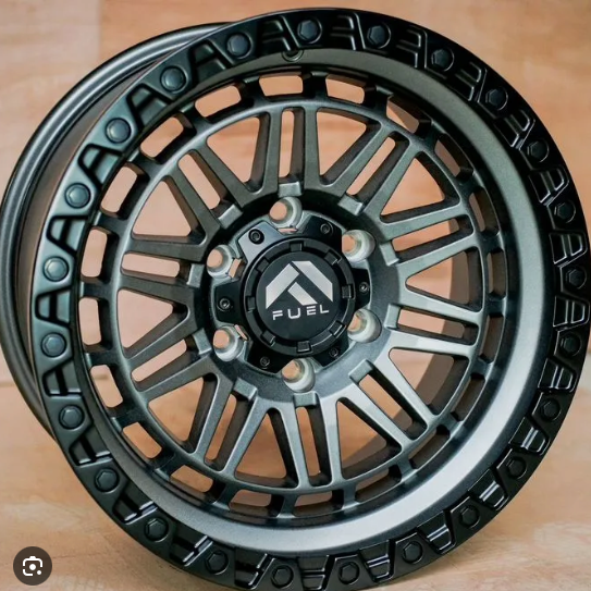 17 " Rim - 4 Set - Sandy Gunmetal + Matt Black Lip+ Matt Black Plastic Riverts