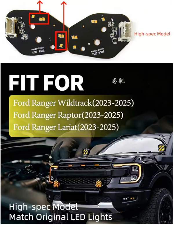 Ford Ranger Next Gen T9 2023+ Amber DRL LED (HIGH SPEC)