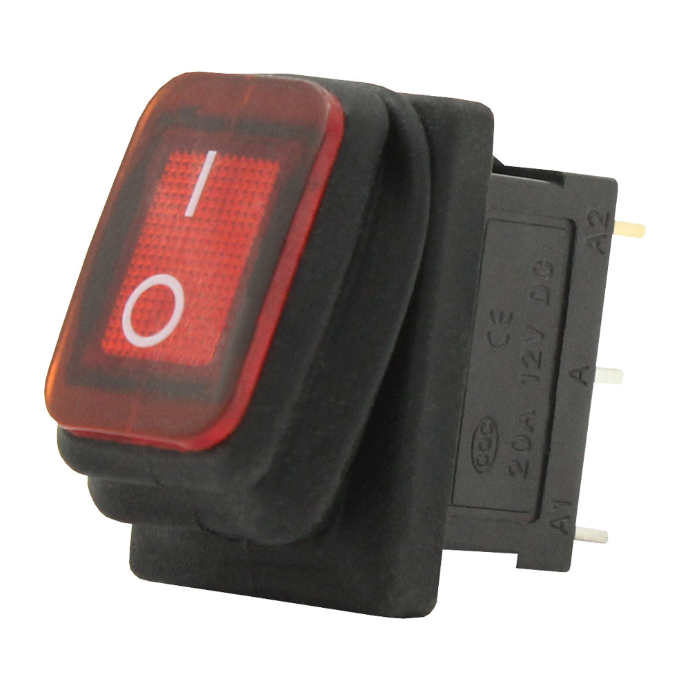 Switch On/Off Square Waterproof Red