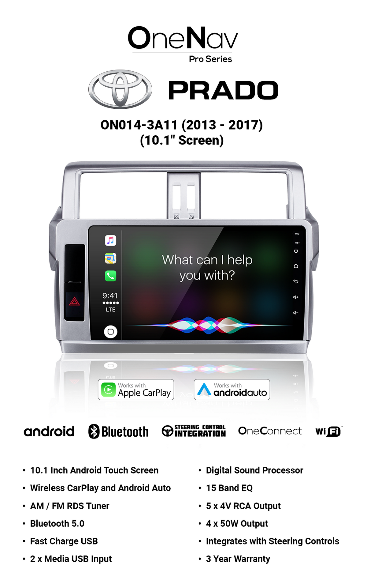 OneNav for Toyota Prado + Free Reverse Camera