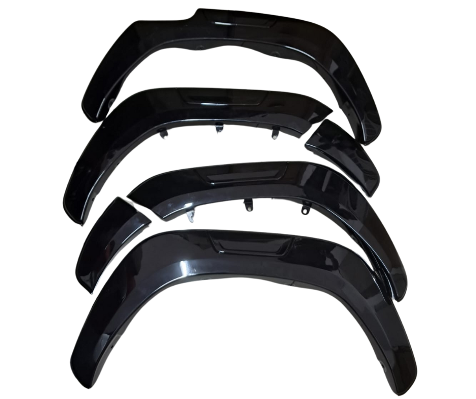Toyota Hilux Rocco Style Fender Flares / Wheel Arches with Black Insert (2016-2025) Gloss Black