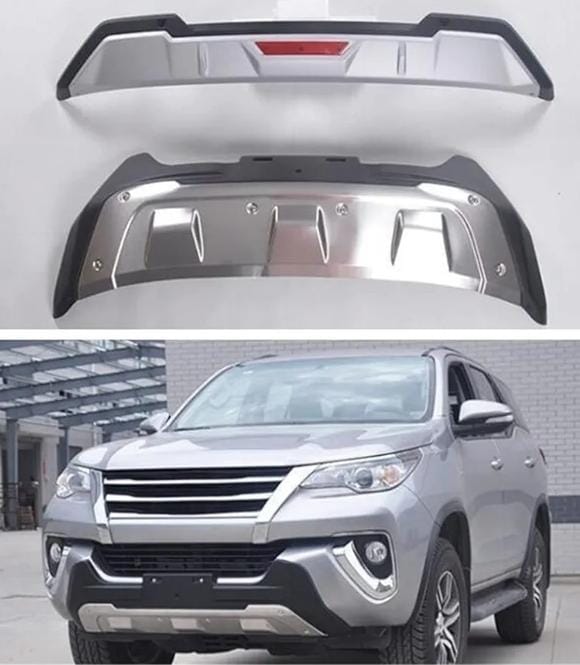 Toyota Fortuner GD6 2016+ Front and Rear Bumper Guard Black and Silver with Reflector