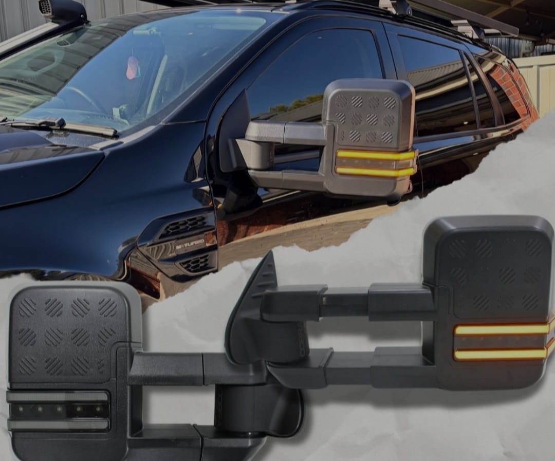 Ford Ranger 2012-22/Everest 2016-22 Electric Extended Towing mirrors with DRL and Indicators x2