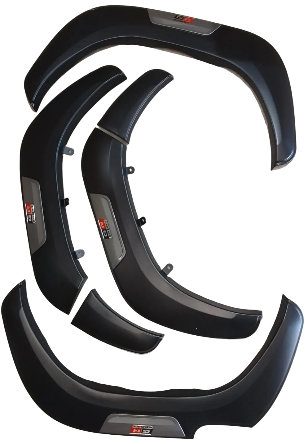 Toyota Hilux Revo 2016-23 GR fender flares smooth matt black with grey inserts