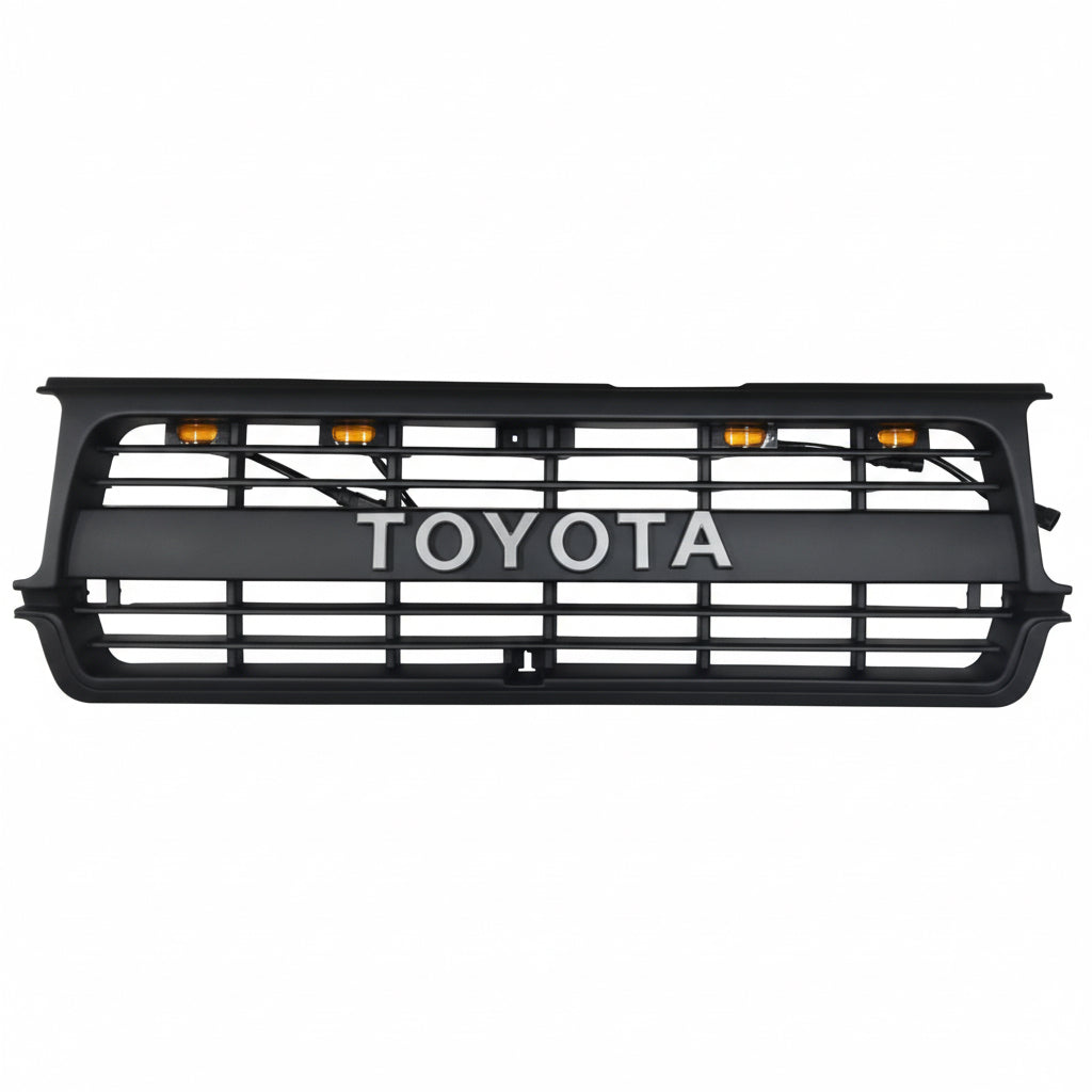 Land Cruiser 80 series Grill matt black with top LED