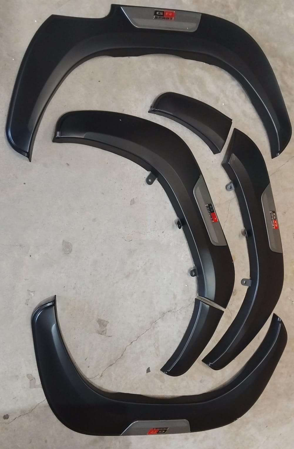 Toyota Hilux Revo 2016-23 GR fender flares smooth matt black with grey inserts