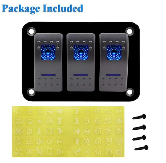 3 Gang Rocker Switch Panel