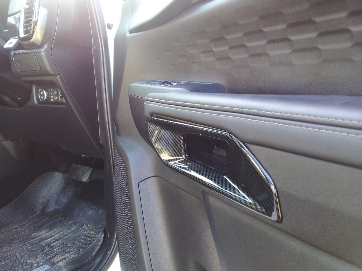 Ford Ranger Next Gen (2022+) Interior Door Handle Covers (Double Cab) Carbon fibre (look a like)