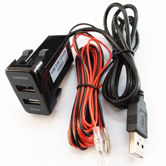 2.1A USB Car Charger &amp; Audio Extender Toyota VIGO (40x20mm)