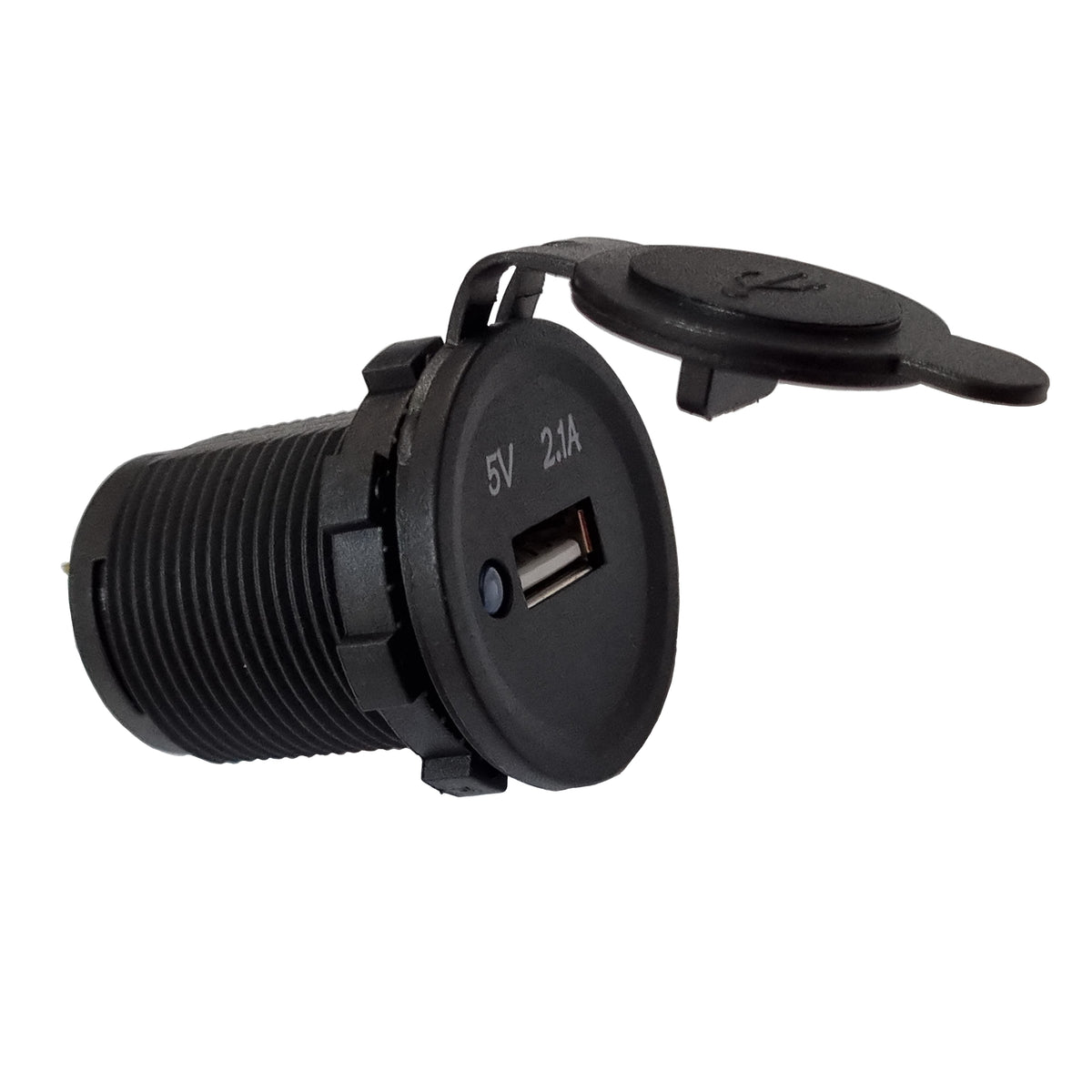 Single 2.1A USB Socket Charger - Blue LED 12-24V