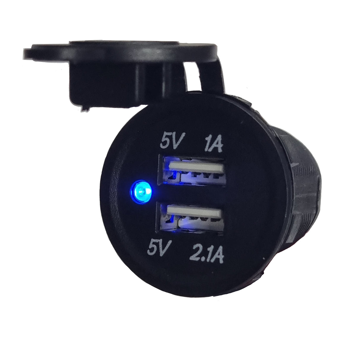 Dual 3.1A USB  (1A Top &amp; 2.1A Bttom) Socket Charger - Blue LED