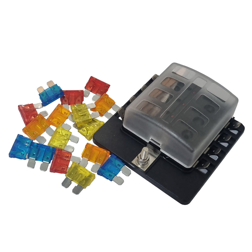 スヴェルトフューズ svelte fuze 8 Way Blade Fuse Box with LED - Spade Terminal - the4x4store.co.za