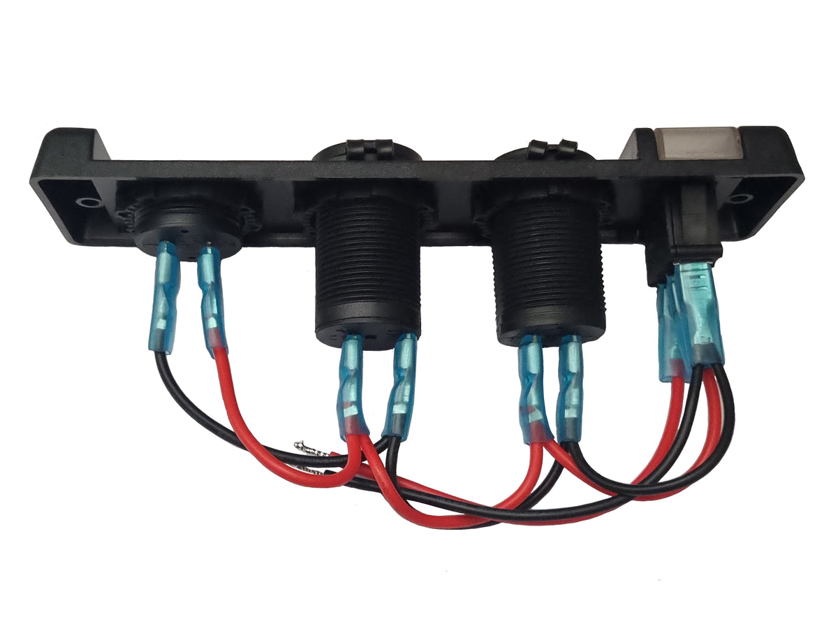 Multi Panel - 12V Power Socket, Voltmeter &amp; Dual USB Charger with ON/OFF Switch