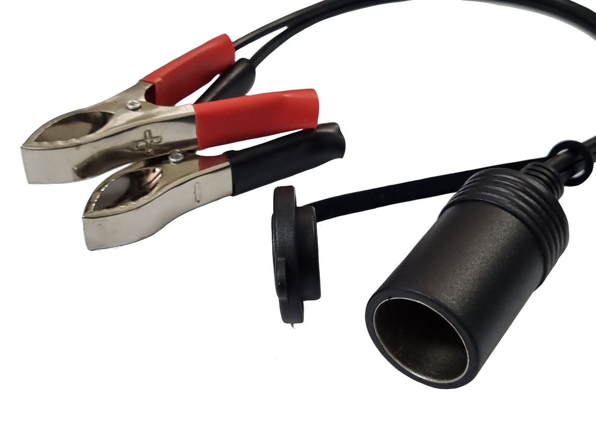 12V Power Socket with Alligator Clips