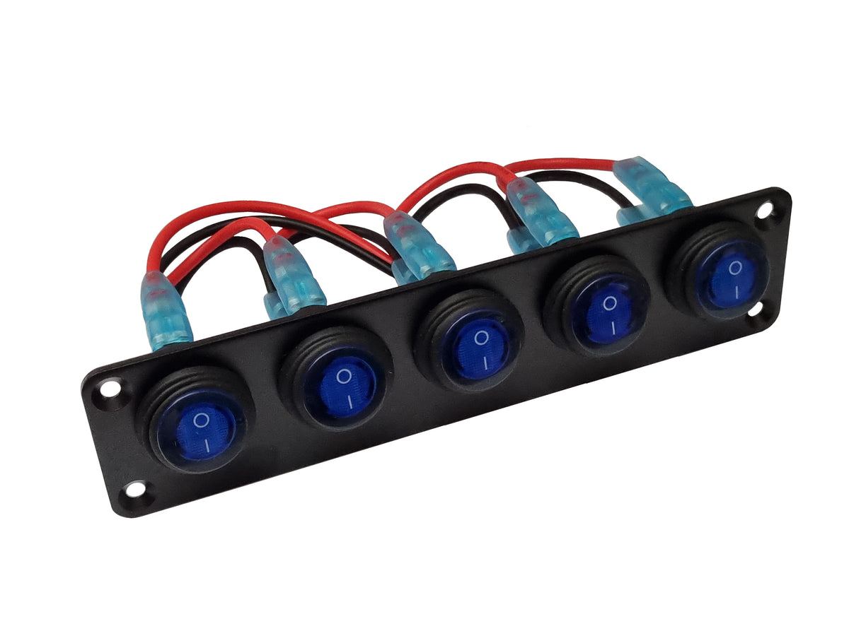 5 Gang Small Rocker Waterproof Switch Panel