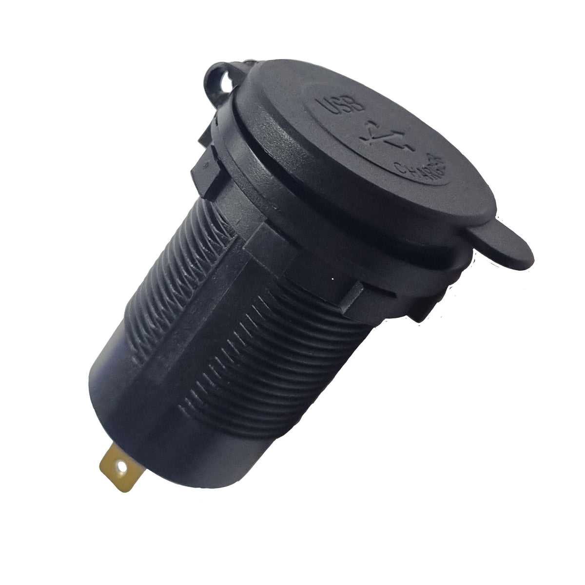 Dual Type-C + QC 3.0 USB Charger Socket with On/Off Switch - Blue LED