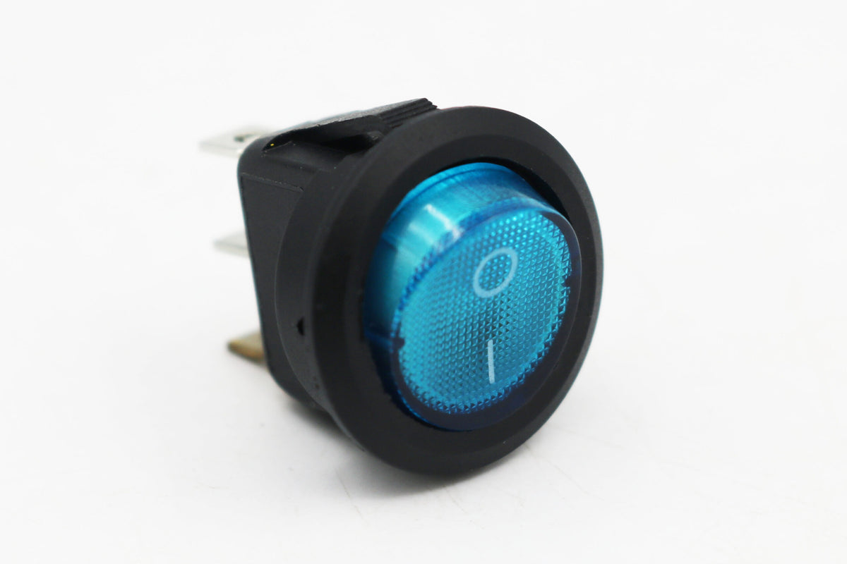 Small Blue Round Rocker Switch