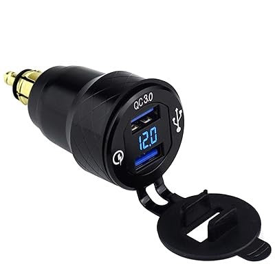 Hella Socket Dual QC3 USB Charger With Voltmeter - Blue LED