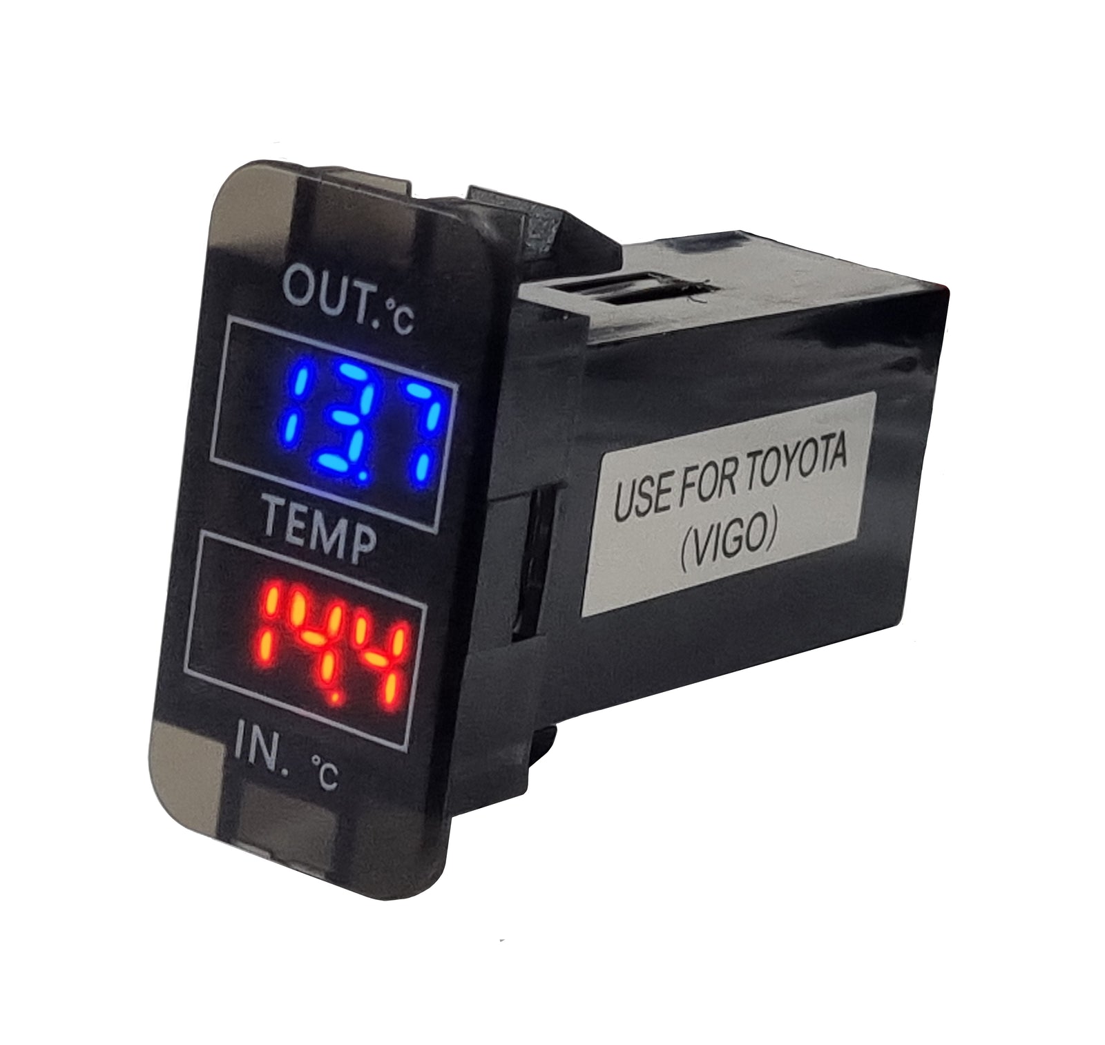 Toyota VIGO Dual Temp Meter 40x20mm - Blue/Red LED