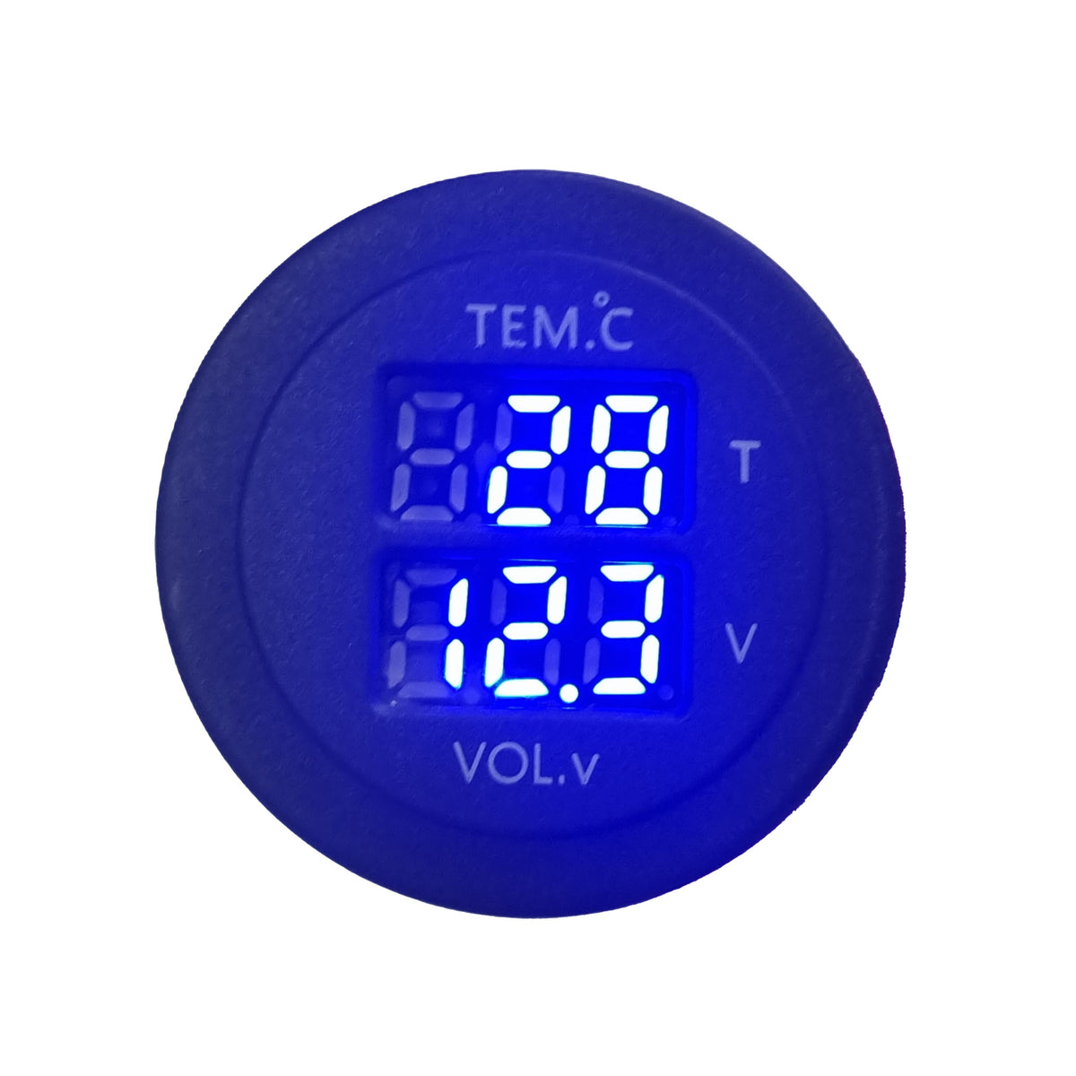 Dual Temperature Gauge &amp; Volt Meter - Blue LED