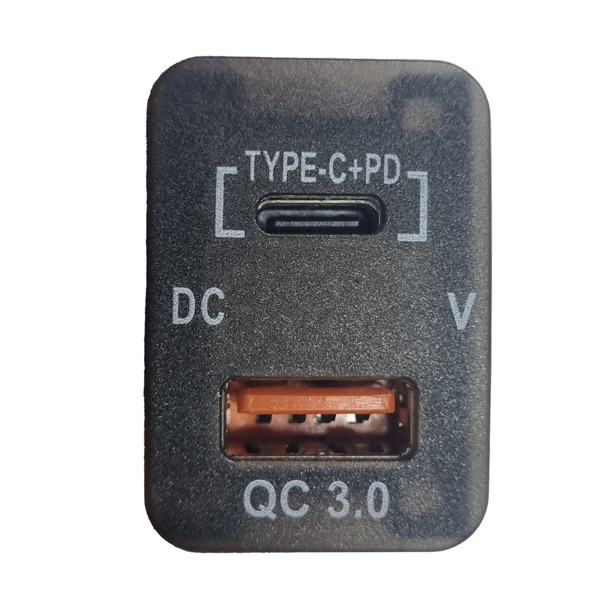 QC3 USB + Type-C Charger &amp; Voltmeter (32x20mm) Toyota REVO - Blue LED