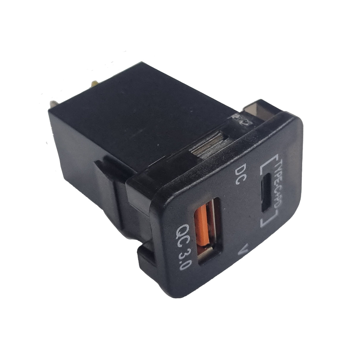 QC3 USB + Type-C Charger &amp; Voltmeter (32x20mm) Toyota REVO - Blue LED