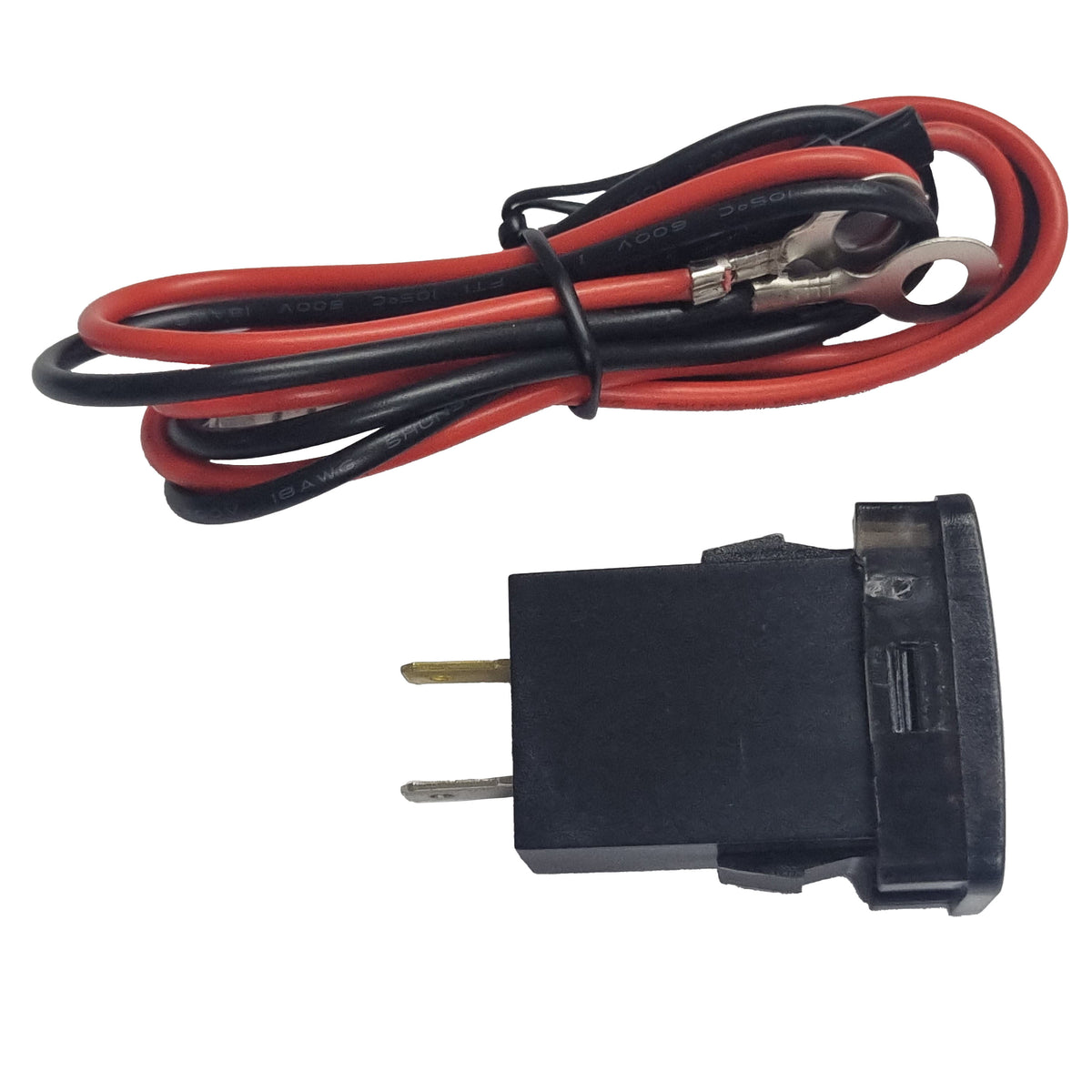 QC3 USB + Type-C Charger &amp; Voltmeter (32x20mm) Toyota REVO - Blue LED