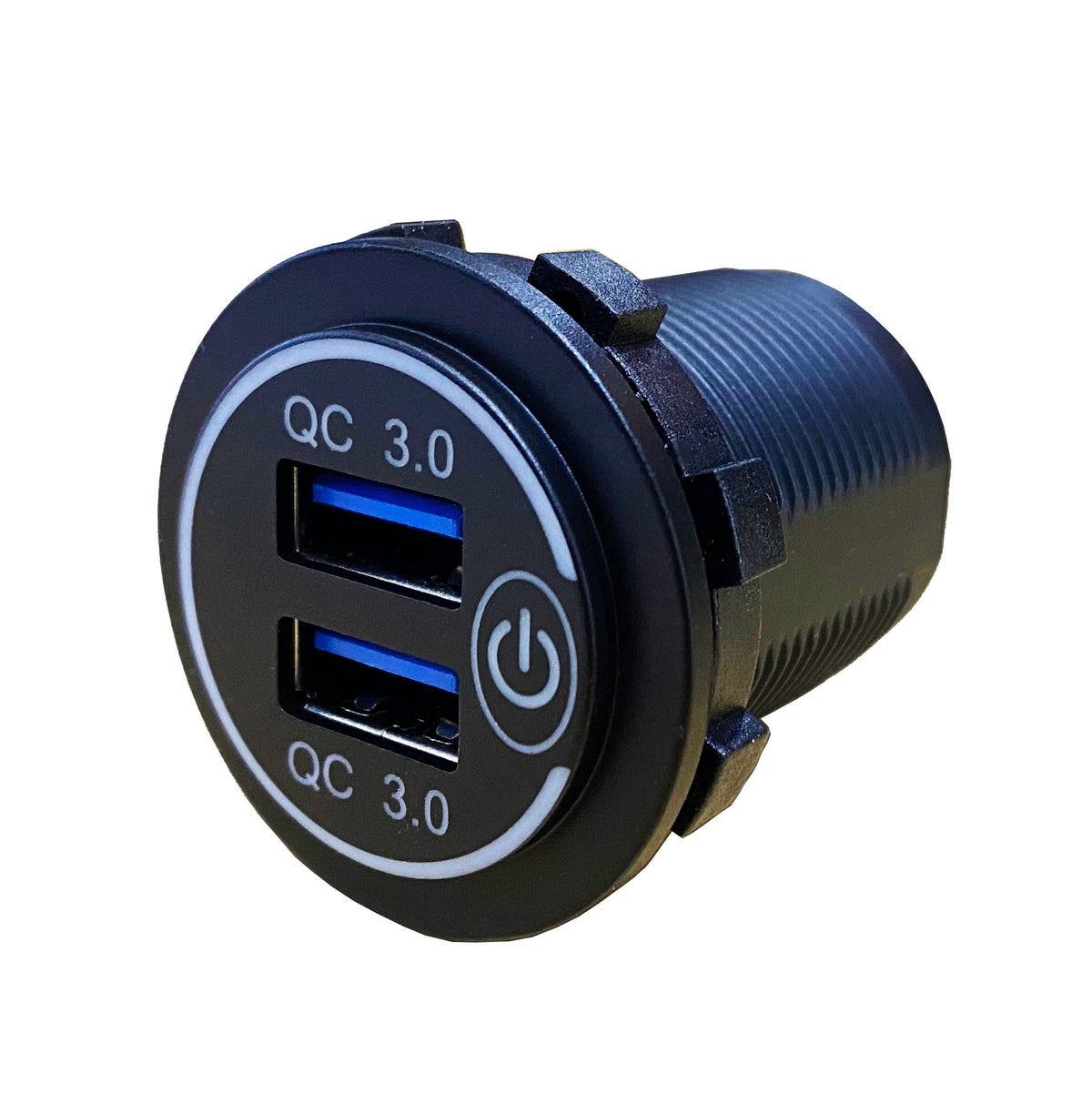 Dual QC3.0 Charger Socket On/Off Switch - Blue LED