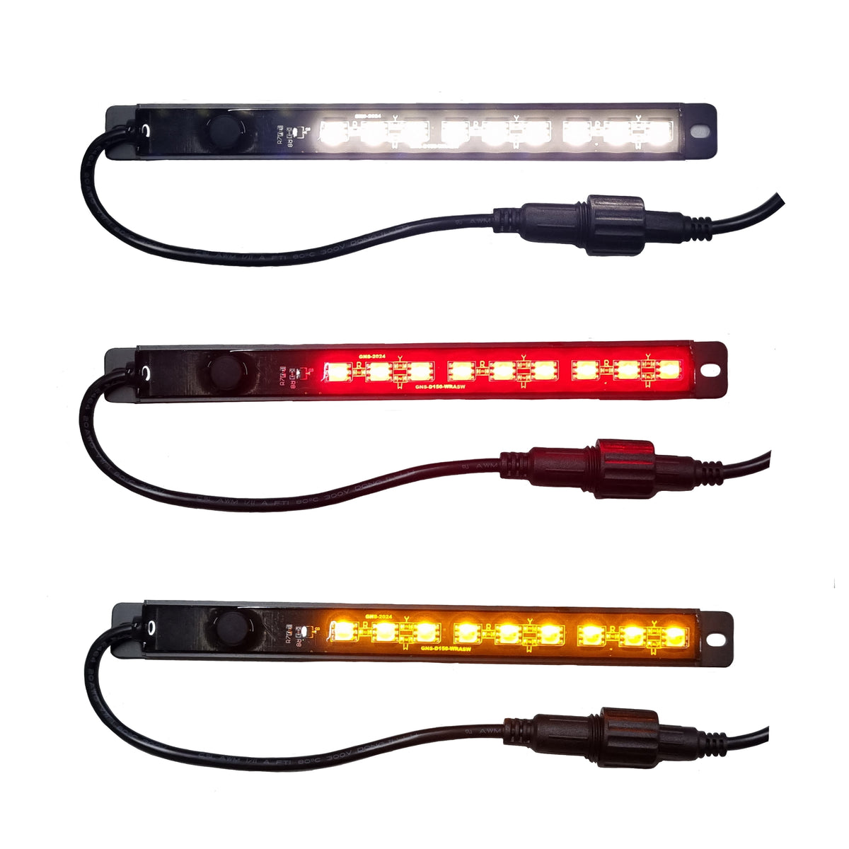 15cm Tri Colour LED Light - White/Amber/Red