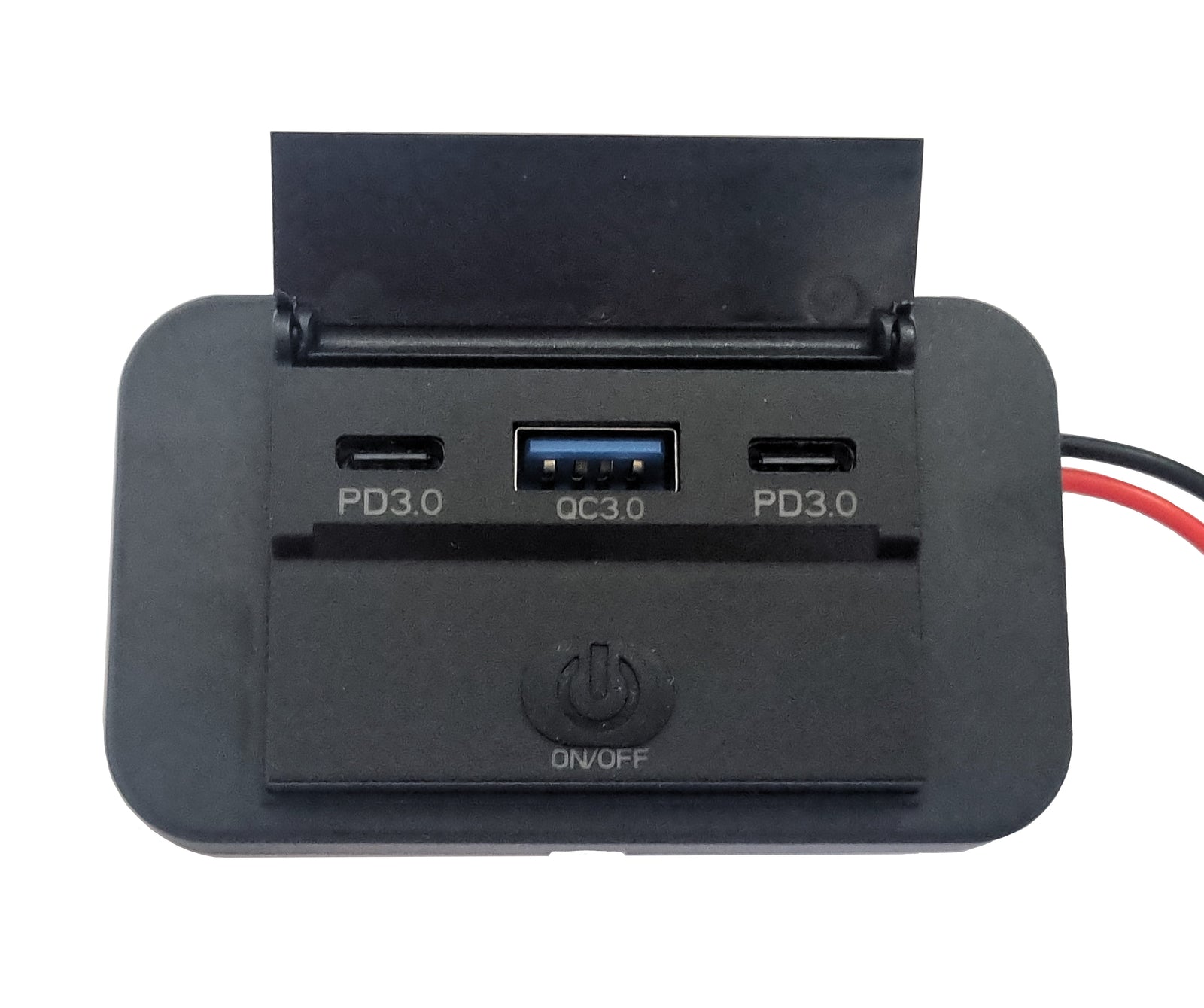 Triple Port Dual PD3.0 Type-C & Single USB QC3.0 Wall Plate Charger with On/Off Switch - Hinge Cover